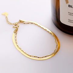 "Gilded Serenity" Double-Layered Snake Chain Bracelet