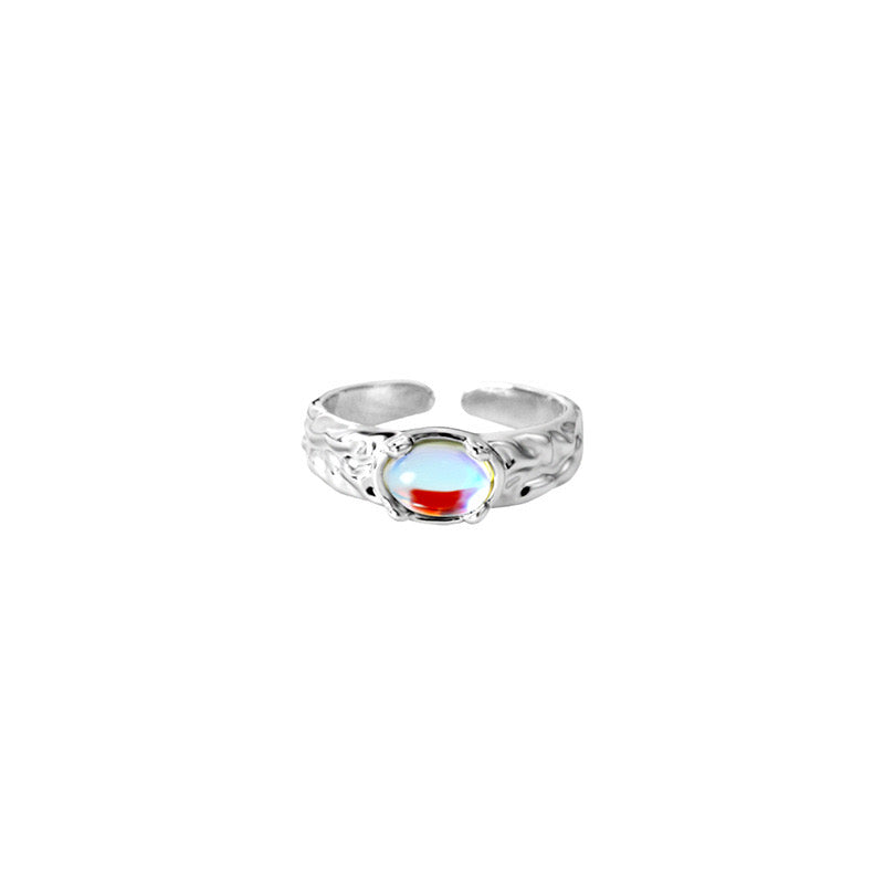 "Opal Essence" - Sterling Silver Ring with Captivating Opal Centerpiece